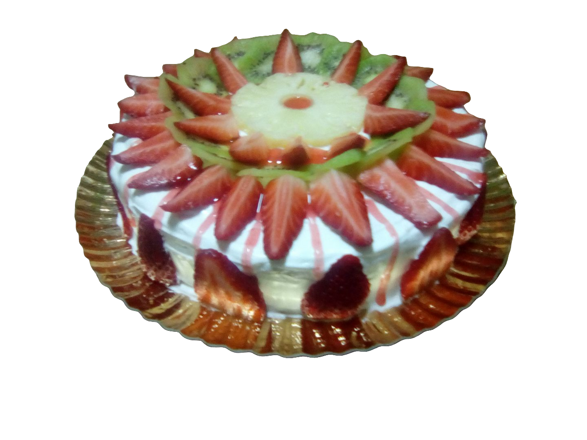 Bolo de frutas redondo